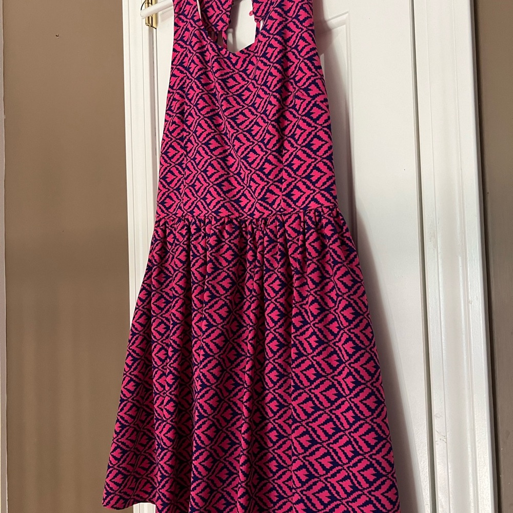 Pink patterned mini dress
